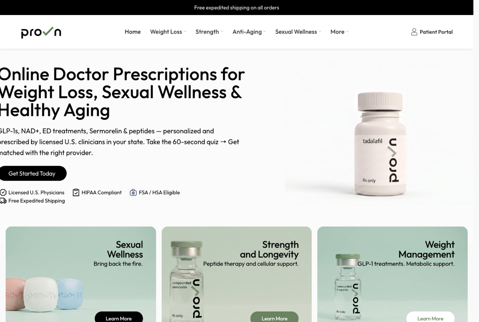 Provn homepage