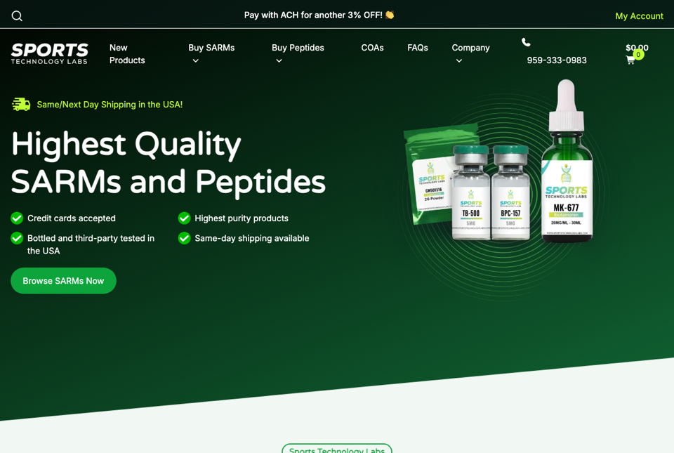 Sports Technology Labs homepage